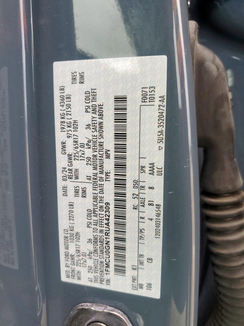 Photo 14 from auction – 2024 FORD ESCAPE ACT with VIN 1FMCU0GN1RUA42309