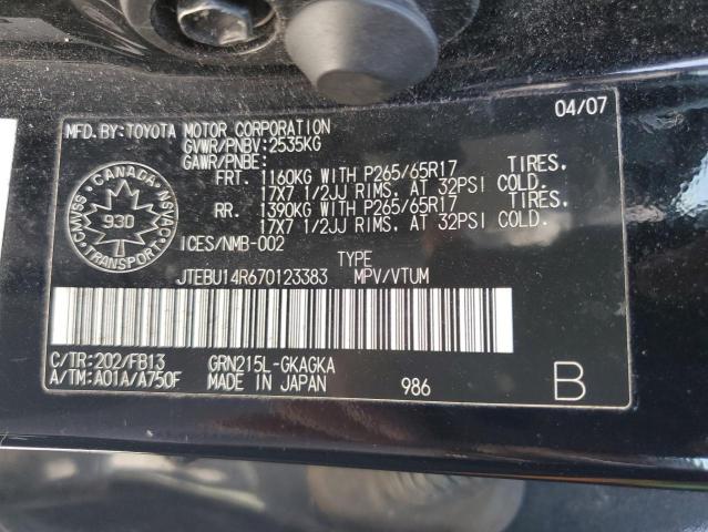 Photo 14 from auction – 2007 TOYOTA 4RUNNER SR with VIN JTEBU14R670123383