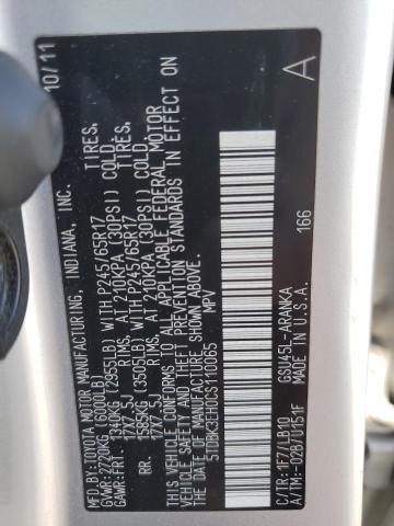 Снимка 14 от търг – 2012 TOYOTA HIGHLANDER с VIN 5TDBK3EH0CS110065