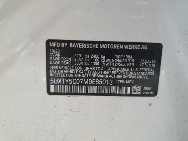 Photo 14 from auction – 2021 BMW X3 XDRIVE3 with VIN 5UXTY5C07M9E85013