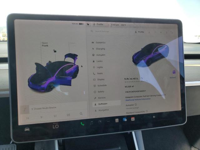 Photo 9 from auction – 2019 TESLA MODEL 3 AW with VIN 5YJ3E1EA1KF485517