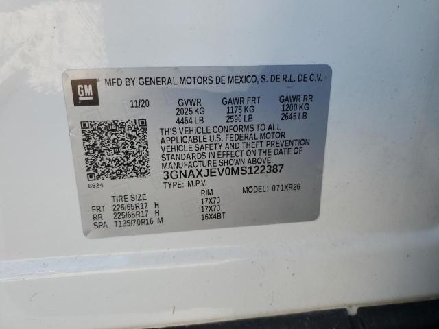 Photo 14 from auction – 2021 CHEVROLET EQUINOX LT with VIN 3GNAXJEV0MS122387