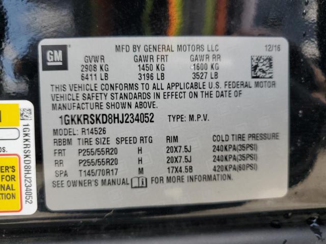 Photo 14 from auction – 2017 GMC ACADIA LIM with VIN 1GKKRSKD8HJ234052