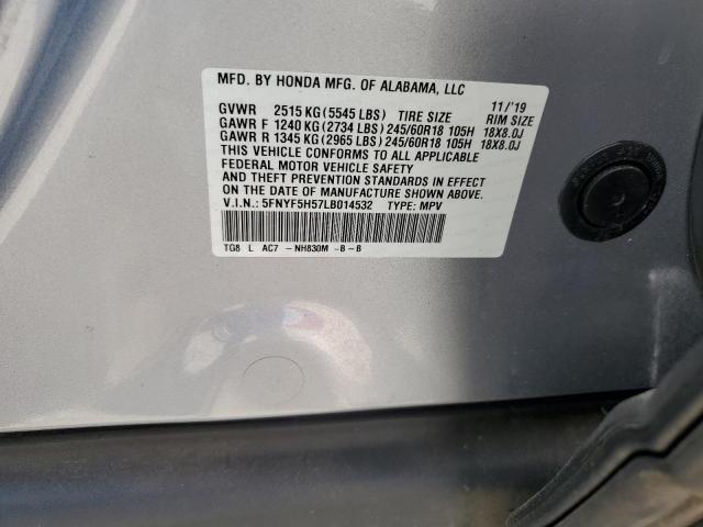 Photo 14 from auction – 2020 HONDA PILOT EXL with VIN 5FNYF5H57LB014532