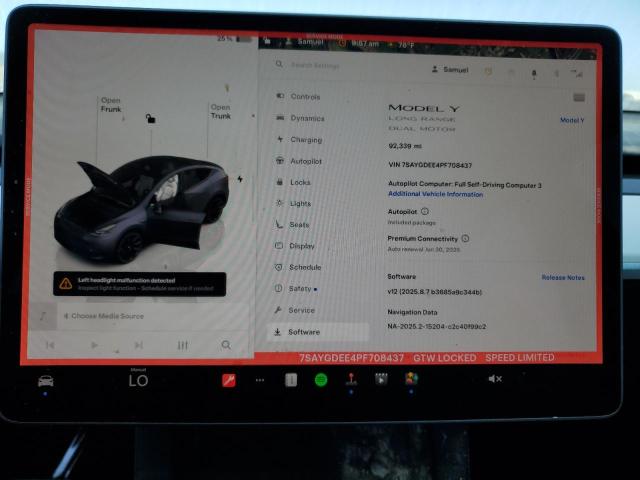 Photo 9 from auction – 2023 TESLA MODEL Y with VIN 7SAYGDEE4PF708437