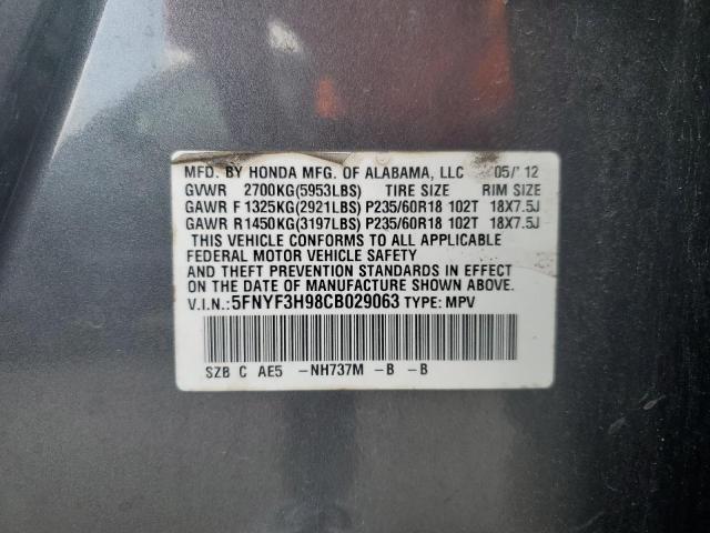 Photo 14 from auction – 2012 HONDA PILOT TOUR with VIN 5FNYF3H98CB029063