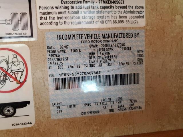 Photo 10 from auction – 2007 FORD F550 SUPER with VIN 1F6NF53Y270A07662