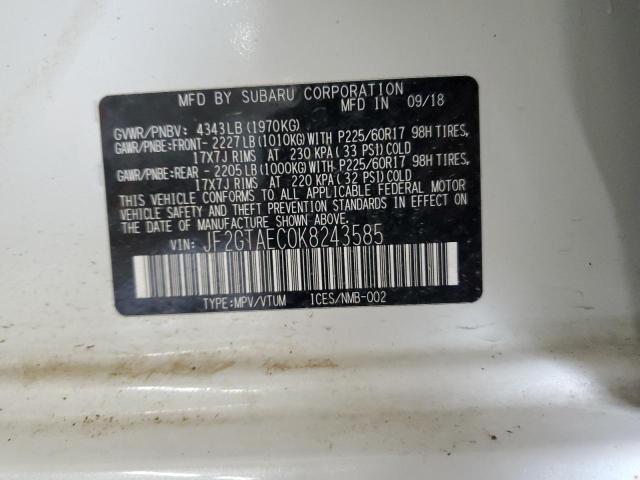 Photo 14 from auction – 2019 SUBARU CROSSTREK with VIN JF2GTAEC0K8243585