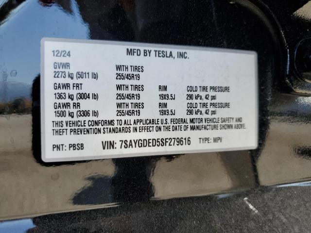 Photo 14 from auction – 2025 TESLA MODEL Y with VIN 7SAYGDED5SF279616