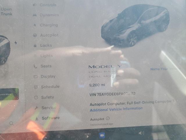 Photo 9 from auction – 2023 TESLA MODEL Y with VIN 7SAYGDEE6PA038113