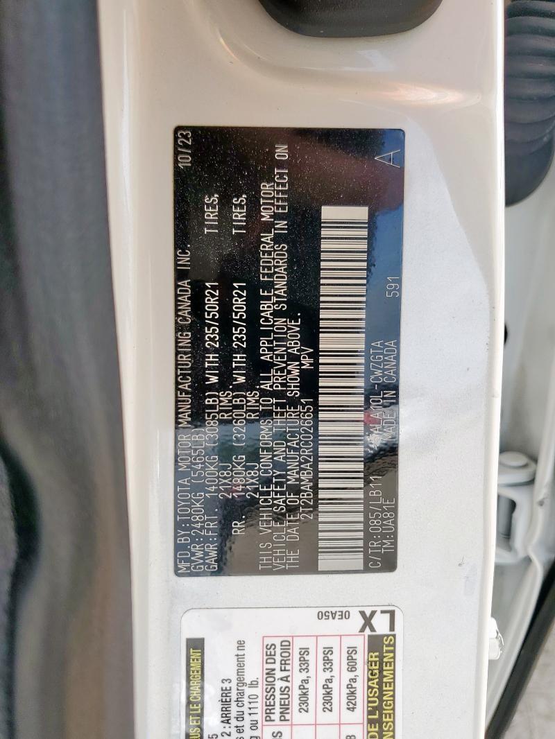 Photo 14 from auction – 2024 LEXUS RX 350 BAS with VIN 2T2BAMBA2RC026651