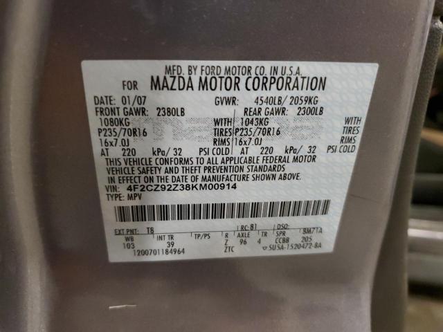 Photo 14 from auction – 2008 MAZDA TRIBUTE I with VIN 4F2CZ92Z38KM00914