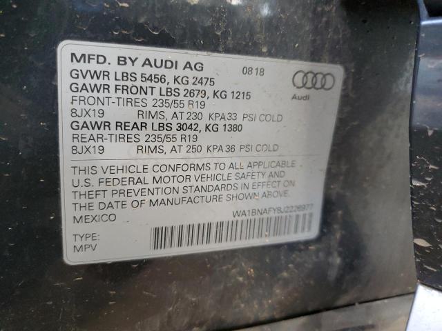 Photo 14 from auction – 2018 AUDI Q5 PREMIUM with VIN WA1BNAFY8J2226977