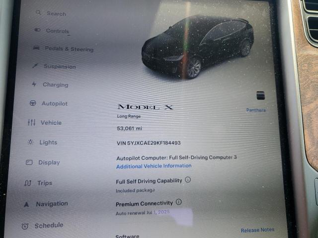 Photo 9 from auction – 2019 TESLA MODEL X with VIN 5YJXCAE29KF184493