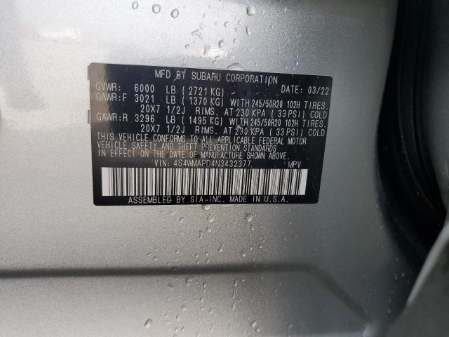Фото 14 с аукциона – 2022 SUBARU ASCENT LIM с VIN 4S4WMAPD4N3432377