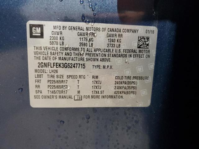 Photo 14 from auction – 2016 CHEVROLET EQUINOX LT with VIN 2GNFLFEK3G6247715