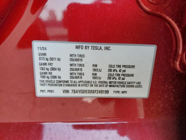 Photo 14 from auction – 2025 TESLA MODEL Y with VIN 7SAYGDED8SF249199