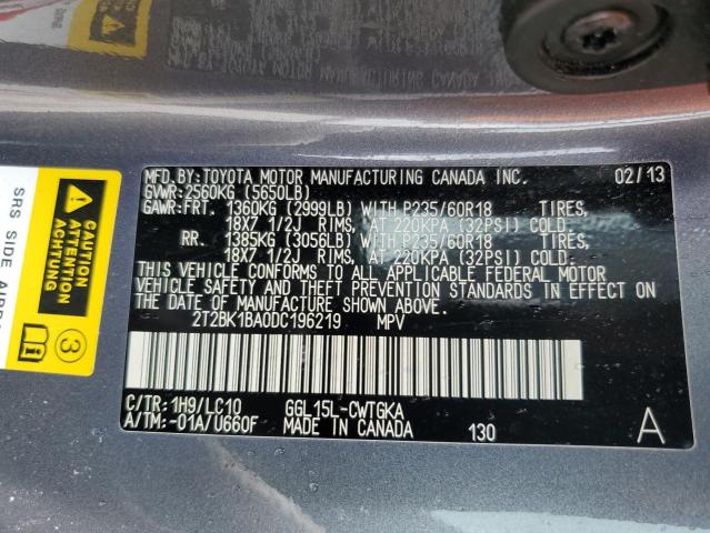 Photo 14 from auction – 2013 LEXUS RX 350 BAS with VIN 2T2BK1BA0DC196219