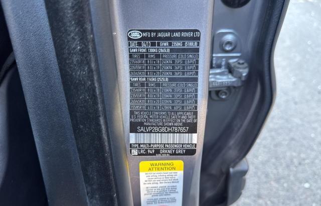 Photo 10 from auction – 2013 LAND ROVER RANGE ROVE with VIN SALVP2BG8DH787657