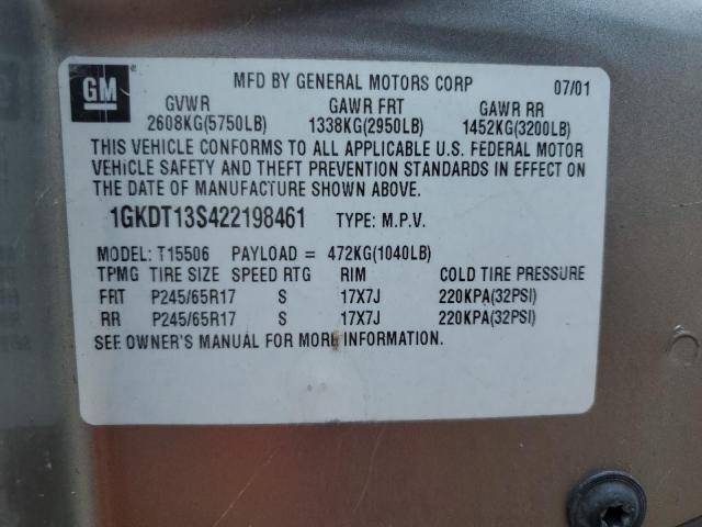 Photo 14 from auction – 2002 GMC ENVOY with VIN 1GKDT13S422198461