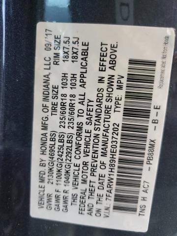 Photo 14 from auction – 2017 HONDA CR-V EXL with VIN 7FARW1H89HE037202