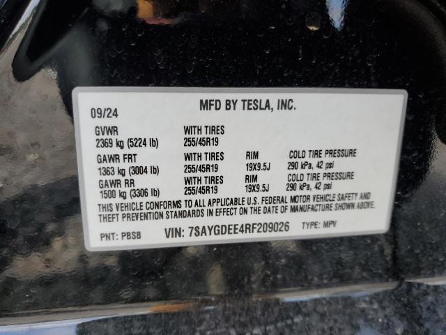Photo 14 from auction – 2024 TESLA MODEL Y with VIN 7SAYGDEE4RF209026