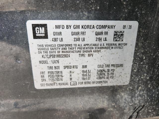Photo 14 from auction – 2021 CHEVROLET TRAX 1LT with VIN KL7CJPSB1MB329024