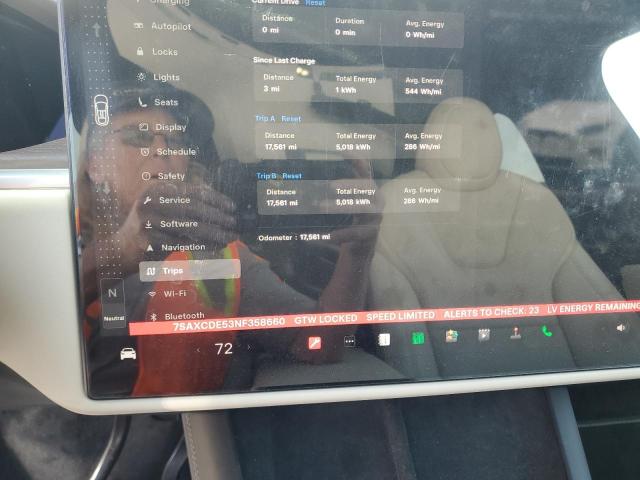 Photo 9 from auction – 2022 TESLA MODEL X with VIN 7SAXCDE53NF358660