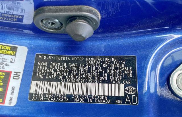 Photo 10 from auction – 2015 TOYOTA COROLLA L with VIN 2T1BURHE2FC320324