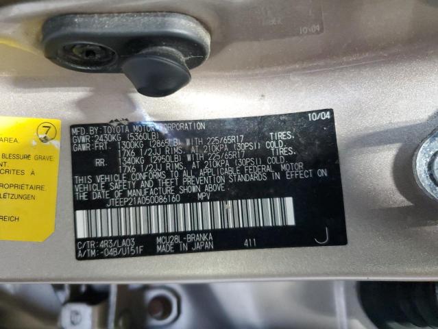 Photo 14 from auction – 2005 TOYOTA HIGHLANDER with VIN JTEEP21A050086160