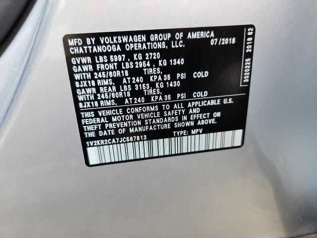 Photo 14 from auction – 2018 VOLKSWAGEN ATLAS SE with VIN 1V2KR2CA7JC587813