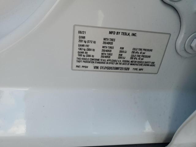 Photo 14 from auction – 2021 TESLA MODEL Y with VIN 5YJYGDEE6MF251509