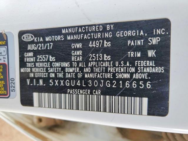 Photo 12 from auction – 2018 KIA OPTIMA with VIN 5XXGU4L30JG216656