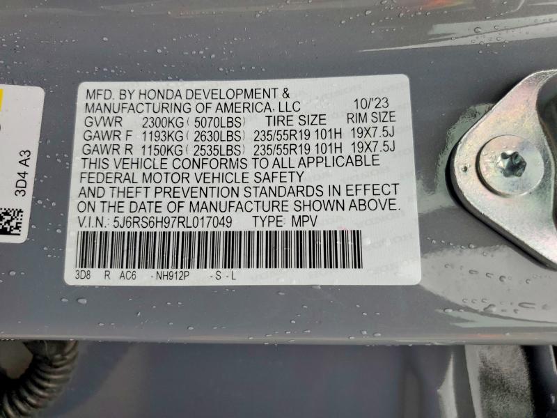 Photo 14 from auction – 2024 HONDA CR-V with VIN 5J6RS6H97RL017049