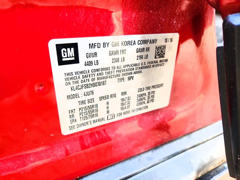 Photo 14 from auction – 2017 BUICK ENCORE with VIN KL4CJFSB2HB038187