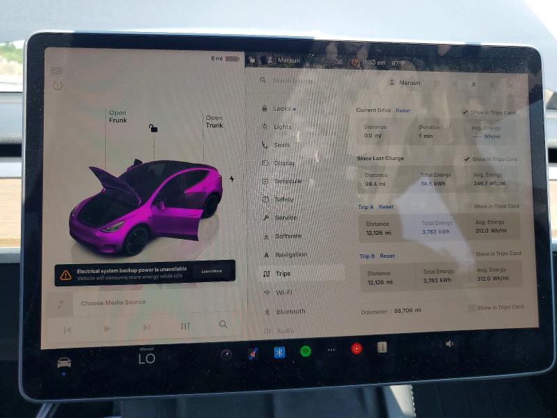 Photo 9 from auction – 2022 TESLA MODEL Y with VIN 7SAYGDEF8NF511955