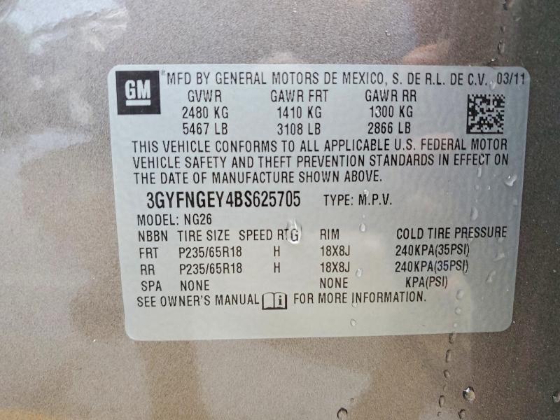 Photo 14 from auction – 2011 CADILLAC SRX with VIN 3GYFNGEY4BS625705
