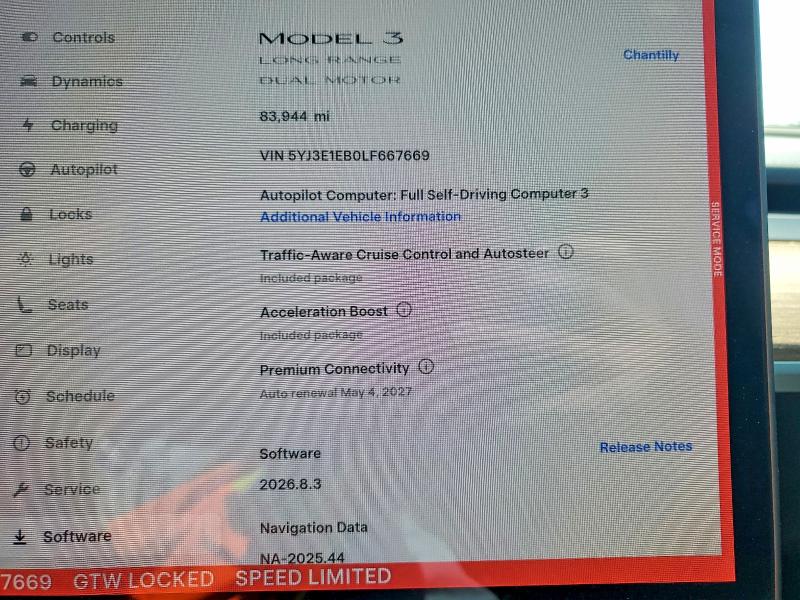 Photo 9 from auction – 2020 TESLA MODEL 3 with VIN 5YJ3E1EB0LF667669