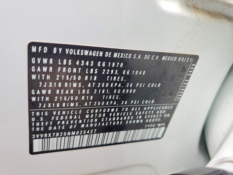 Photo 14 from auction – 2022 VOLKSWAGEN TAOS with VIN 3VVRX7B25NM025427