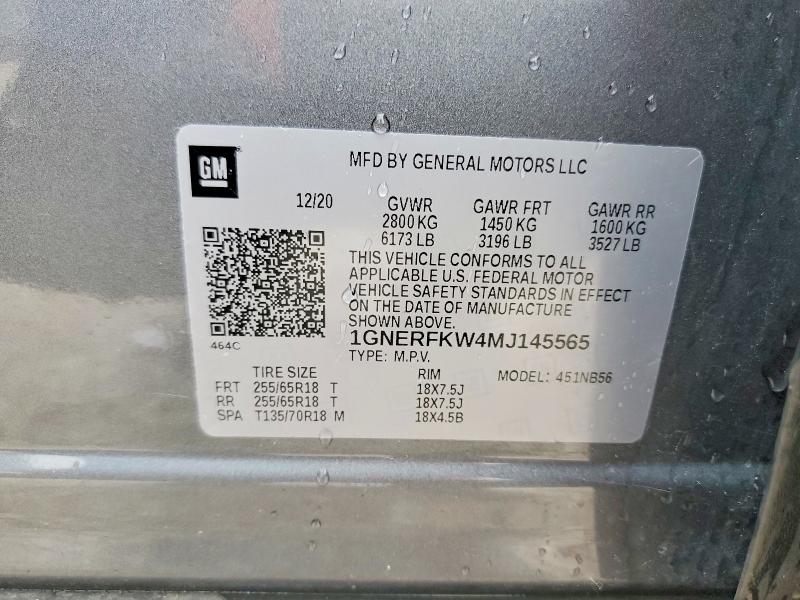 Photo 14 from auction – 2021 CHEVROLET TRAVERSE with VIN 1GNERFKW4MJ145565