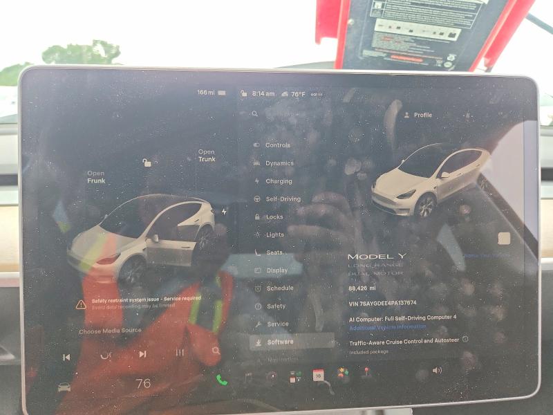 Photo 9 from auction – 2023 TESLA MODEL Y with VIN 7SAYGDEE4PA137674