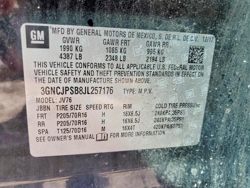Photo 14 from auction – 2018 CHEVROLET TRAX with VIN 3GNCJPSB8JL257176