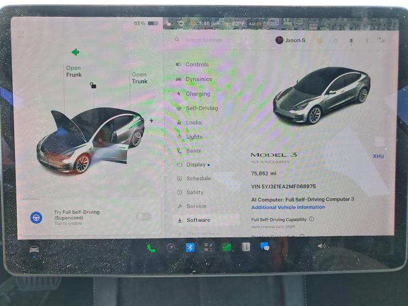 Photo 9 from auction – 2021 TESLA MODEL 3 with VIN 5YJ3E1EA2MF068975