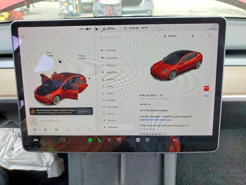 Photo 9 from auction – 2021 TESLA MODEL 3 with VIN 5YJ3E1EA9MF920108