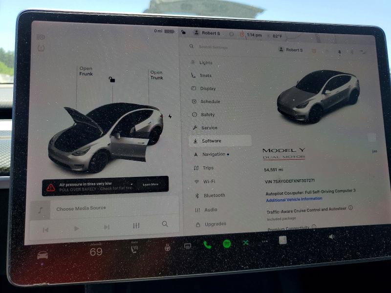 Photo 9 from auction – 2022 TESLA MODEL Y with VIN 7SAYGDEFXNF307271