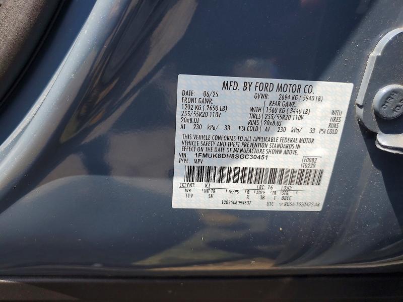Photo 14 from auction – 2025 FORD EXPLORER with VIN 1FMUK8DH8SGC30451