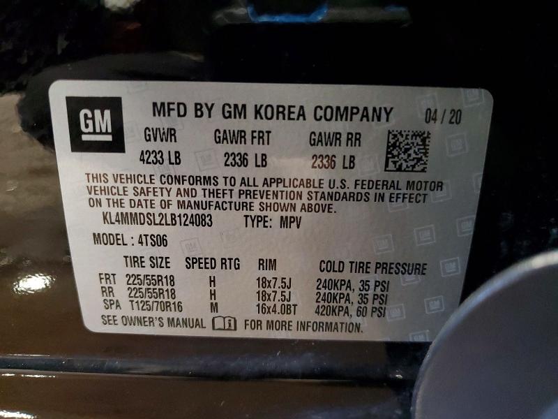 Photo 14 from auction – 2020 BUICK ENCORE GX with VIN KL4MMDSL2LB124083