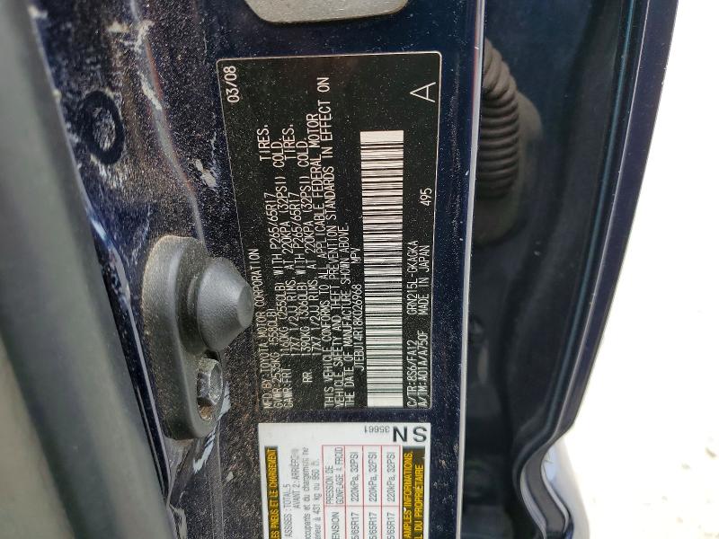 Photo 14 from auction – 2008 TOYOTA 4RUNNER with VIN JTEBU14R18K026968