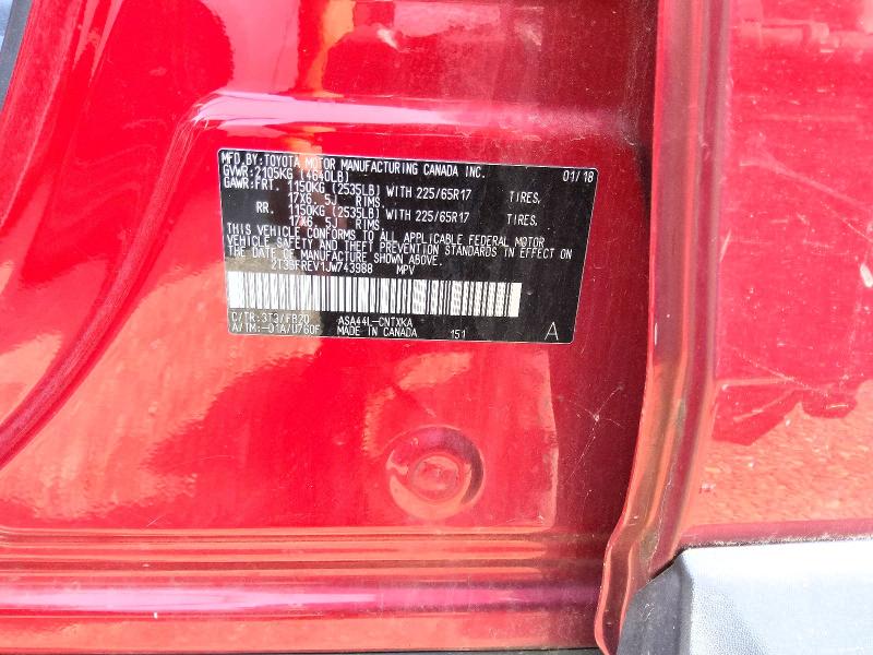 Photo 14 from auction – 2018 TOYOTA RAV4 with VIN 2T3BFREV1JW743988
