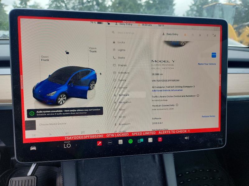 Photo 9 from auction – 2023 TESLA MODEL  Y with VIN 7SAYGDEE3PF595290